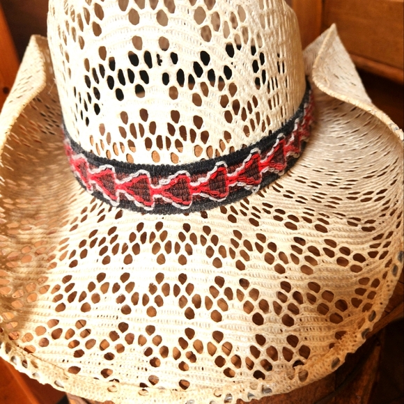 VAQUERO PRODUCT TEPEYAC VINTAGE STRAW HAT-SIZE 54 MEXICO 6 3/4 USA - Picture 4 of 7